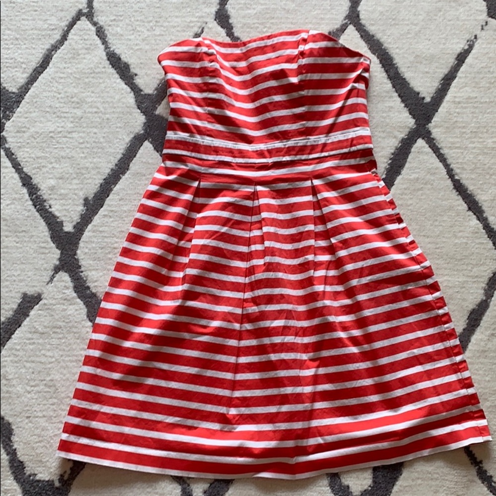 Gap strapless striped orange dress